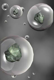 Water Molecules attached to Microscopic Debris